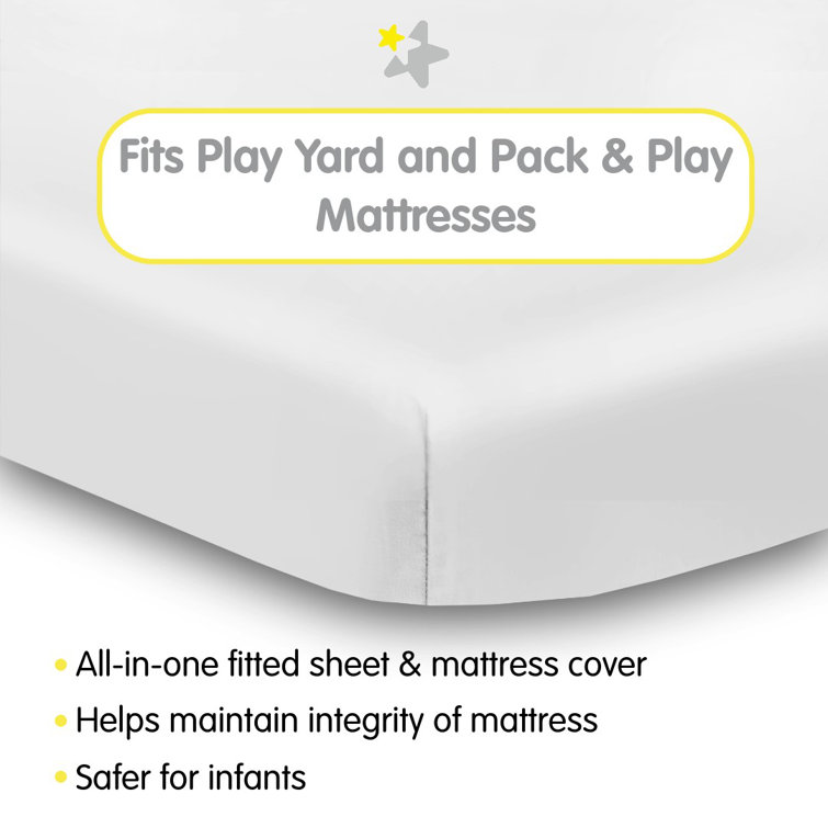 Breathable Baby AllinOne Fitted Sheet & Waterproof Cover for Playard Mattresses Wayfair Canada